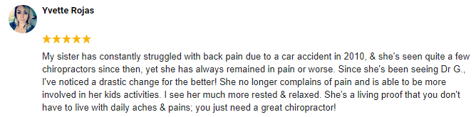 Chiropractic Dallas TX Yvette R Testimonial